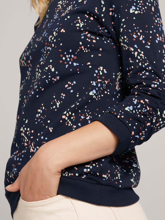 sweatshirt met stippen en geribde manchetten - Vrouwen - navy colorful stain design sweatshirt met stippen en geribde manchetten - Vrouwen - navy colorful stain design - 9 - TOM TAILOR Denim