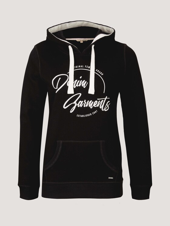 sweatshirt met capuchon en logoprint - Vrouwen - deep black sweatshirt met capuchon en logoprint - Vrouwen - deep black - 7 - TOM TAILOR Denim