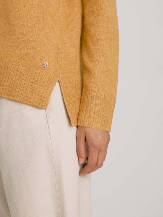 trui met V-hals - Vrouwen - camel melange trui met V-hals - Vrouwen - camel melange - 9 - TOM TAILOR Denim