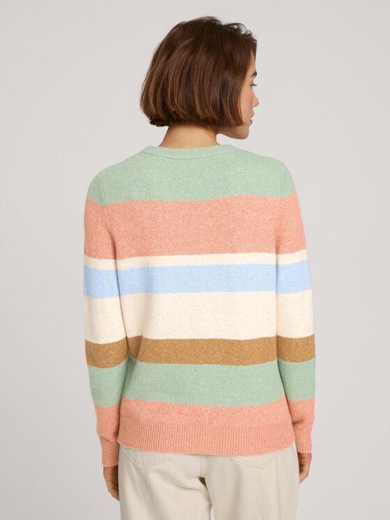 Striped sweater with ribbed cuffs - Women - multicolor blue knit stripe Striped sweater with ribbed cuffs - Women - multicolor blue knit stripe - 2 - TOM TAILOR Denim