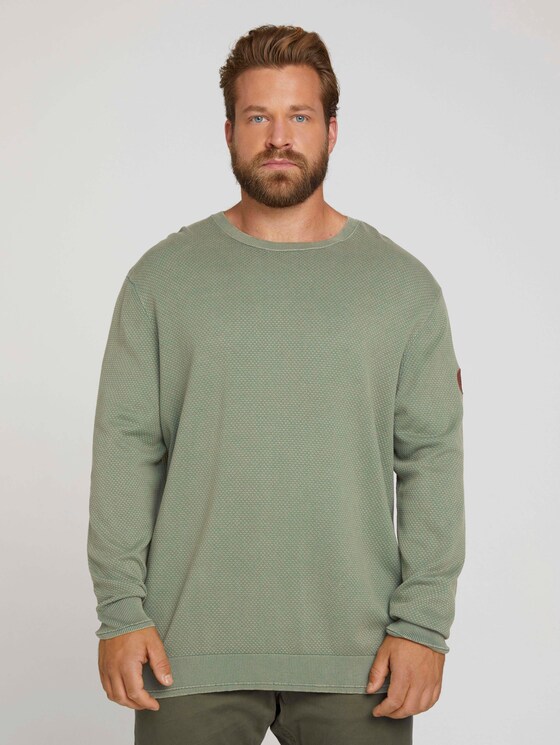 textured sweater - Men - Oak Leaf Green textured sweater - Men - Oak Leaf Green - 1 - Men Plus