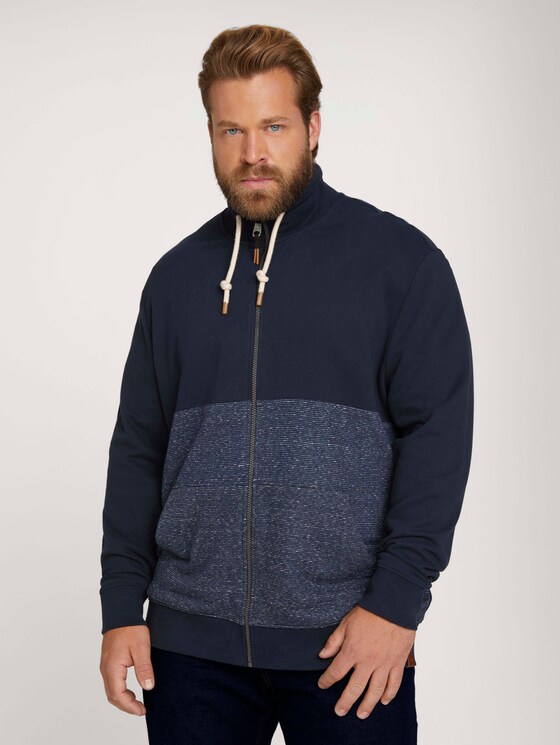 Sweatjacke mit Stehkragen - Männer - Sky Captain Blue Sweatjacke mit Stehkragen - Männer - Sky Captain Blue - 1 - Men Plus