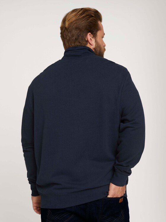 Sweatjacke mit Stehkragen - Männer - Sky Captain Blue Sweatjacke mit Stehkragen - Männer - Sky Captain Blue - 2 - Men Plus
