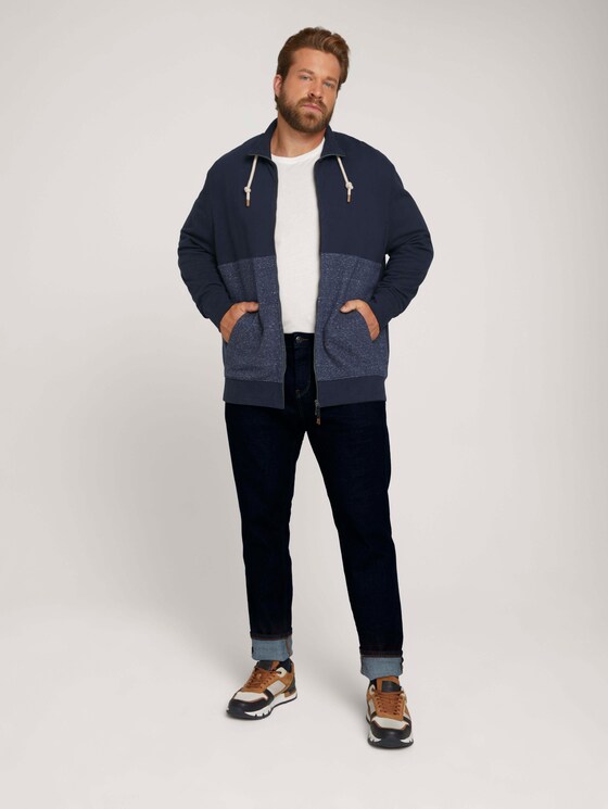 Sweatjacke mit Stehkragen - Männer - Sky Captain Blue Sweatjacke mit Stehkragen - Männer - Sky Captain Blue - 3 - Men Plus