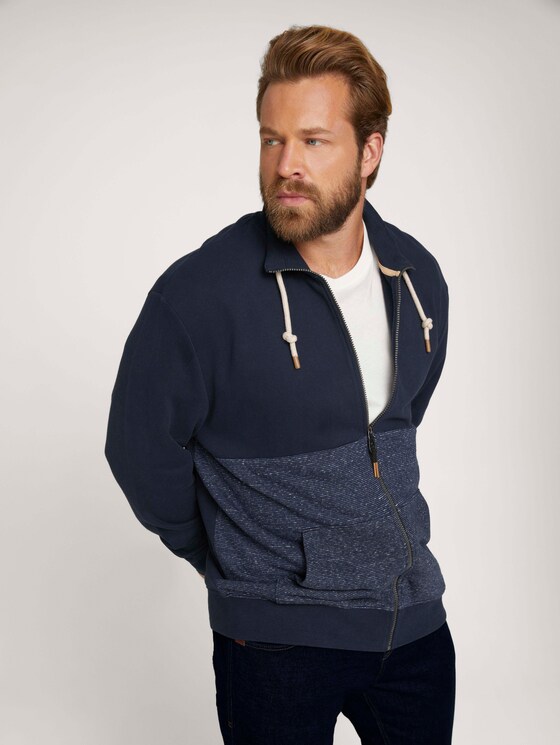 Sweatjacke mit Stehkragen - Männer - Sky Captain Blue Sweatjacke mit Stehkragen - Männer - Sky Captain Blue - 5 - Men Plus