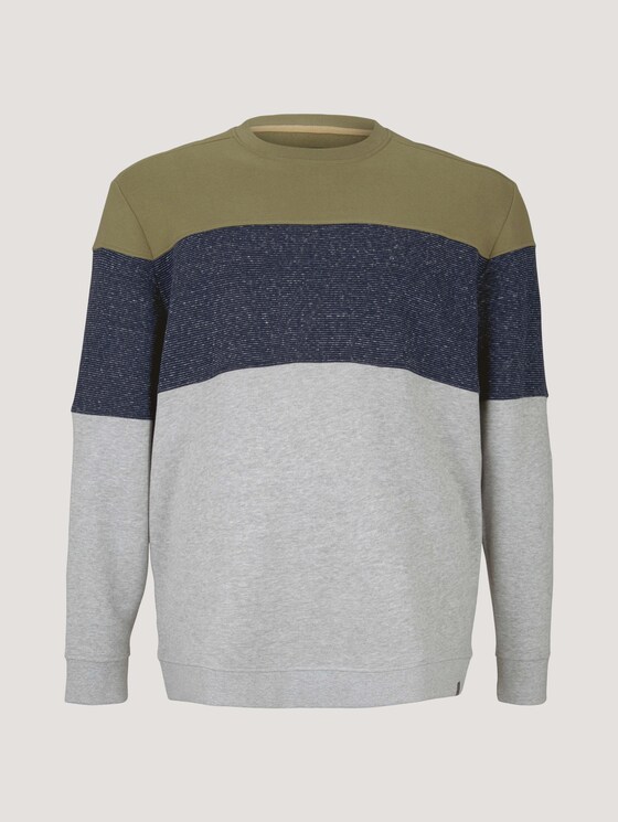 Sweatshirt met Colour Blocking - Mannen - Oak Leaf Green Sweatshirt met Colour Blocking - Mannen - Oak Leaf Green - 7 - Men Plus