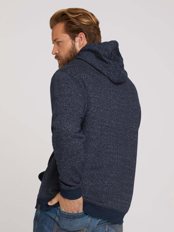 striped hoodie - Men - navy offwhite inject stripe striped hoodie - Men - navy offwhite inject stripe - 2 - Men Plus
