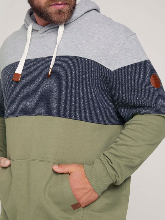 hoodie with colour blocking - Men - Oak Leaf Green hoodie with colour blocking - Men - Oak Leaf Green - 9 - Men Plus
