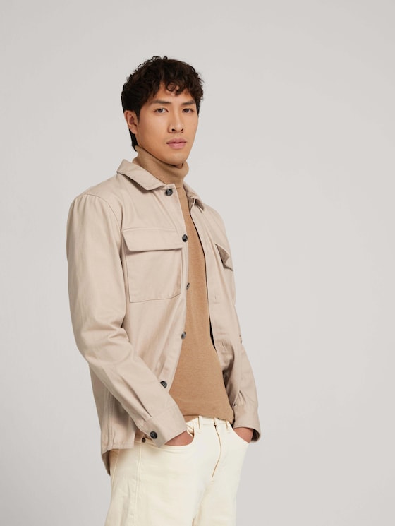 Basic Hemdjacke von Denim Male, Light Cashew Beige