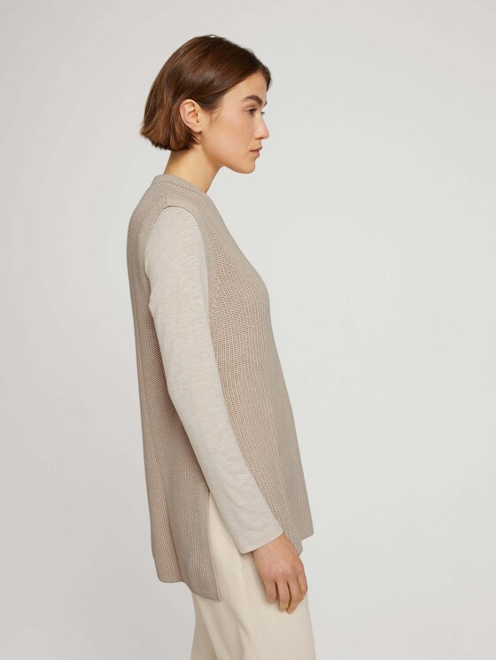 Strickpullover ohne Ärmel - Frauen - cold beige Strickpullover ohne Ärmel - Frauen - cold beige - 5 - TOM TAILOR Denim