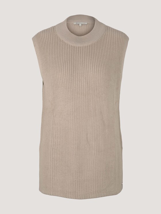 Strickpullover ohne Ärmel - Frauen - cold beige Strickpullover ohne Ärmel - Frauen - cold beige - 7 - TOM TAILOR Denim