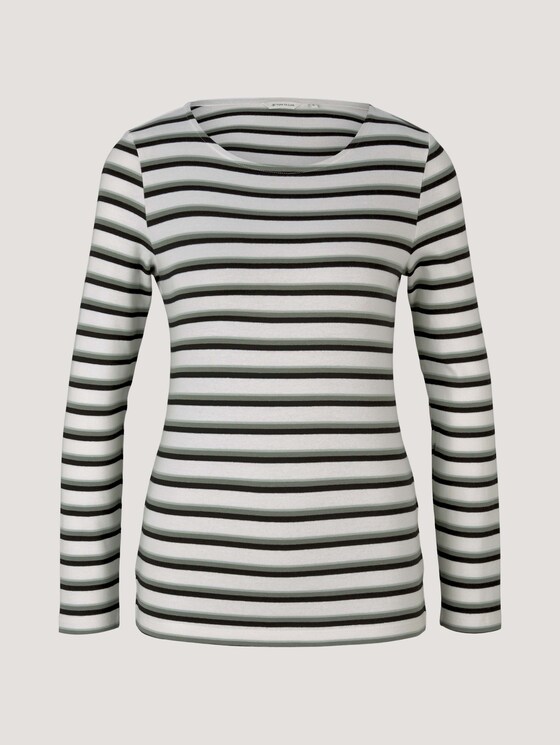 Gestreiftes Langarmshirt - Frauen - beige green stripe Gestreiftes Langarmshirt - Frauen - beige green stripe - 7 - TOM TAILOR