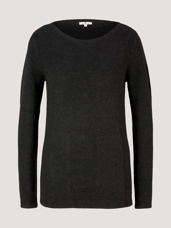 Pullover mit feinem Strickmuster - Frauen - Coal Grey Melange Pullover mit feinem Strickmuster - Frauen - Coal Grey Melange - 7 - TOM TAILOR