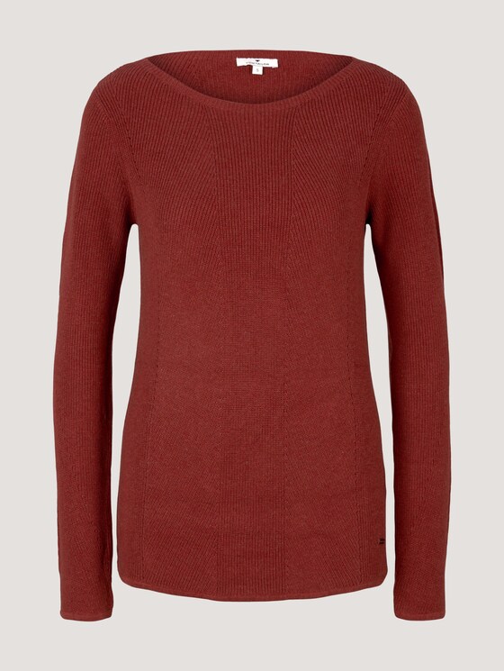 Pullover mit feinem Strickmuster - Frauen - dark maroon red melange Pullover mit feinem Strickmuster - Frauen - dark maroon red melange - 7 - TOM TAILOR