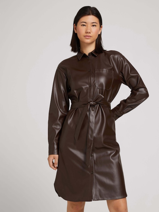 Faux leather shirt dress by Tom Tailor