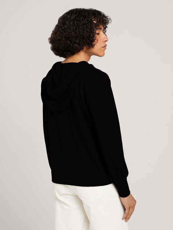 Hoodie mit Seitenschlitzen - Frauen - deep black Hoodie mit Seitenschlitzen - Frauen - deep black - 2 - TOM TAILOR