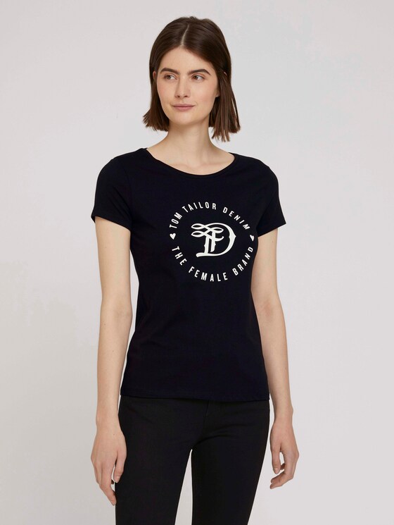 T-shirt met print - Vrouwen - deep black T-shirt met print - Vrouwen - deep black - 1 - TOM TAILOR Denim