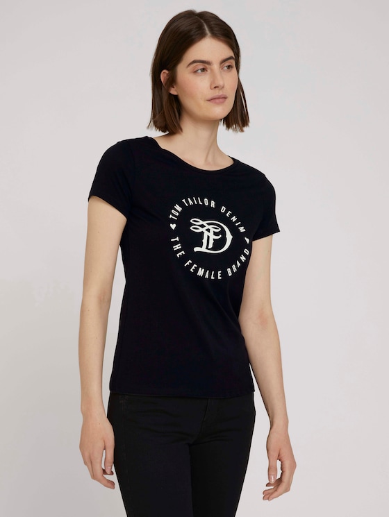 T-shirt met print - Vrouwen - deep black T-shirt met print - Vrouwen - deep black - 5 - TOM TAILOR Denim