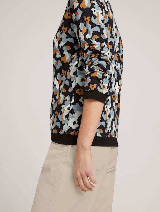 Sweatshirt mit Rippbündchen und Faltenlegung an den Ärmeln - Frauen - abstract print Sweatshirt mit Rippbündchen und Faltenlegung an den Ärmeln - Frauen - abstract print - 9 - TOM TAILOR Denim