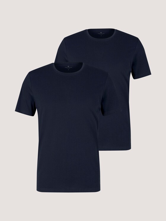 Basic t-shirt in a double pack - Men - Sky Captain Blue Basic t-shirt in a double pack - Men - Sky Captain Blue - 7 - TOM TAILOR