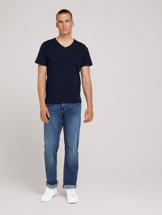 T-shirt met V-hals in een dubbele verpakking - Mannen - Sky Captain Blue T-shirt met V-hals in een dubbele verpakking - Mannen - Sky Captain Blue - 3 - TOM TAILOR