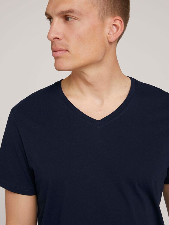 T-shirt met V-hals in een dubbele verpakking - Mannen - Sky Captain Blue T-shirt met V-hals in een dubbele verpakking - Mannen - Sky Captain Blue - 9 - TOM TAILOR