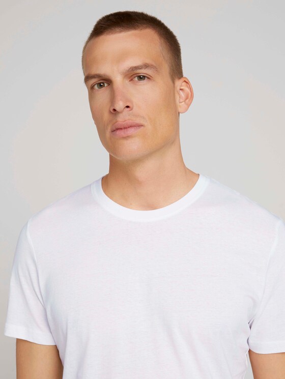 Basic t-shirt in a 3-pack - Men - White Basic t-shirt in a 3-pack - Men - White - 9 - TOM TAILOR