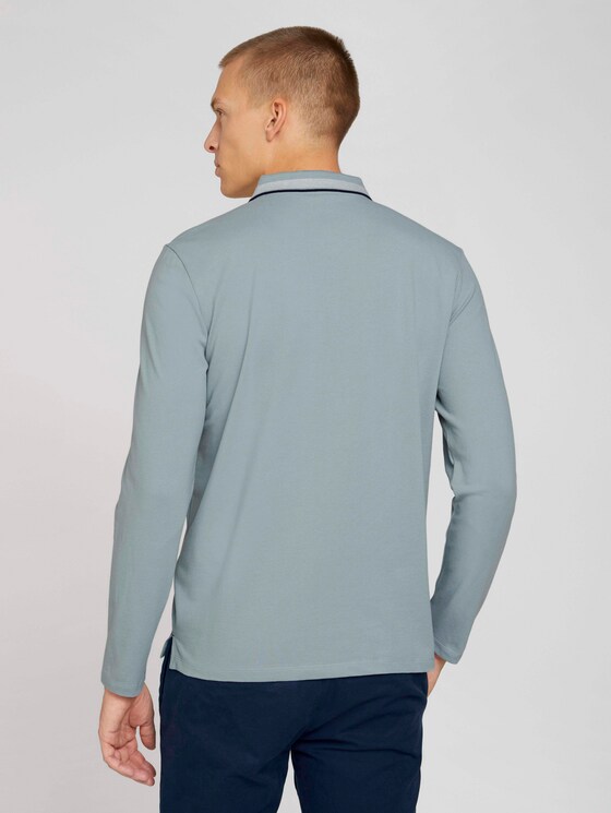 Langarm Poloshirt mit Stickerei - Männer - light ice blue Langarm Poloshirt mit Stickerei - Männer - light ice blue - 2 - TOM TAILOR