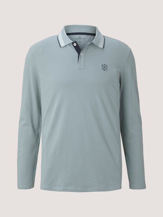 Langarm Poloshirt mit Stickerei - Männer - light ice blue Langarm Poloshirt mit Stickerei - Männer - light ice blue - 7 - TOM TAILOR
