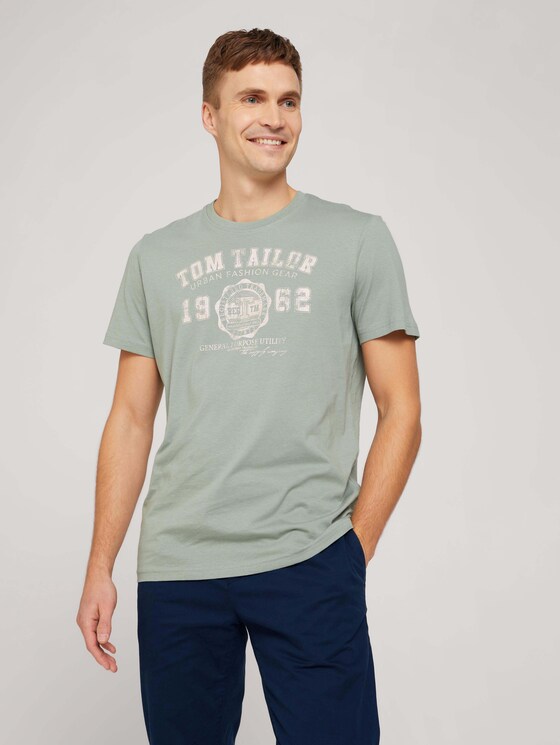 T-Shirt mit Logo Print - Männer - Dark Smoke Green T-Shirt mit Logo Print - Männer - Dark Smoke Green - 5 - TOM TAILOR