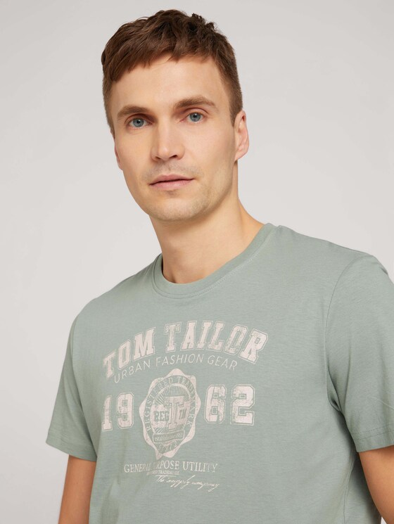 T-Shirt mit Logo Print - Männer - Dark Smoke Green T-Shirt mit Logo Print - Männer - Dark Smoke Green - 9 - TOM TAILOR
