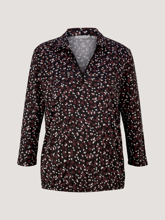 Gemustertes Henleyshirt - Frauen - black small dot design Gemustertes Henleyshirt - Frauen - black small dot design - 7 - TOM TAILOR