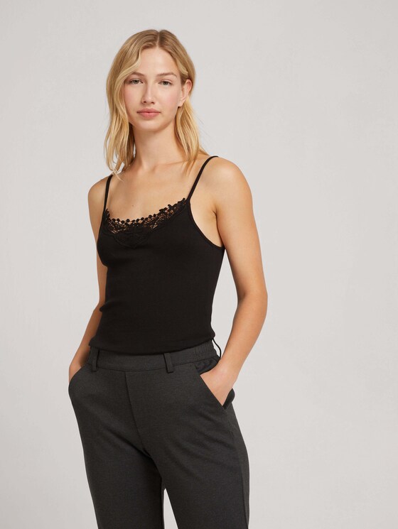Top mit Spitze - Frauen - deep black Top mit Spitze - Frauen - deep black - 5 - TOM TAILOR Denim