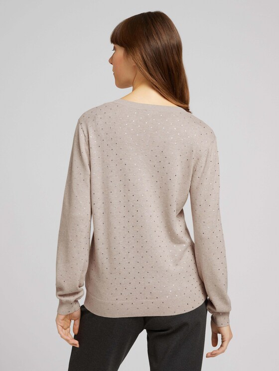 Strickpullover mit Punktemuster - Frauen - beige melange foil dot print Strickpullover mit Punktemuster - Frauen - beige melange foil dot print - 2 - TOM TAILOR