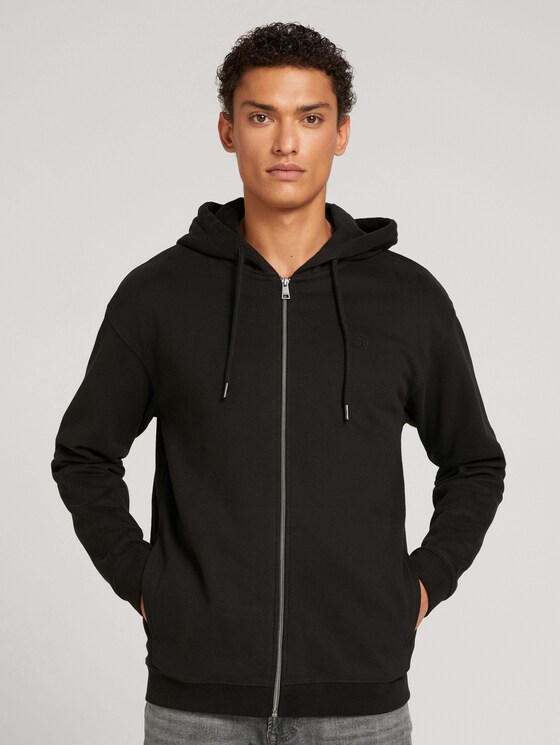 Sweatjacke mit Bio-Baumwolle - Männer - Black Sweatjacke mit Bio-Baumwolle - Männer - Black - 1 - TOM TAILOR Denim