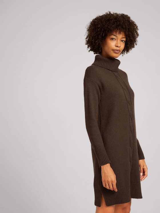 Strickkleid mit Zopfmuster - Frauen - java dark brown Strickkleid mit Zopfmuster - Frauen - java dark brown - 5 - TOM TAILOR