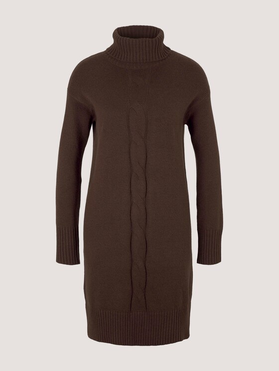 Strickkleid mit Zopfmuster - Frauen - java dark brown Strickkleid mit Zopfmuster - Frauen - java dark brown - 7 - TOM TAILOR