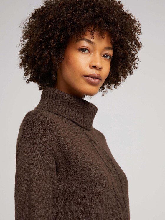 Strickkleid mit Zopfmuster - Frauen - java dark brown Strickkleid mit Zopfmuster - Frauen - java dark brown - 9 - TOM TAILOR