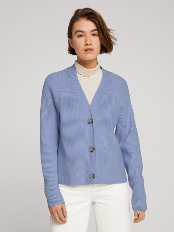 chunky knit cardigan blue