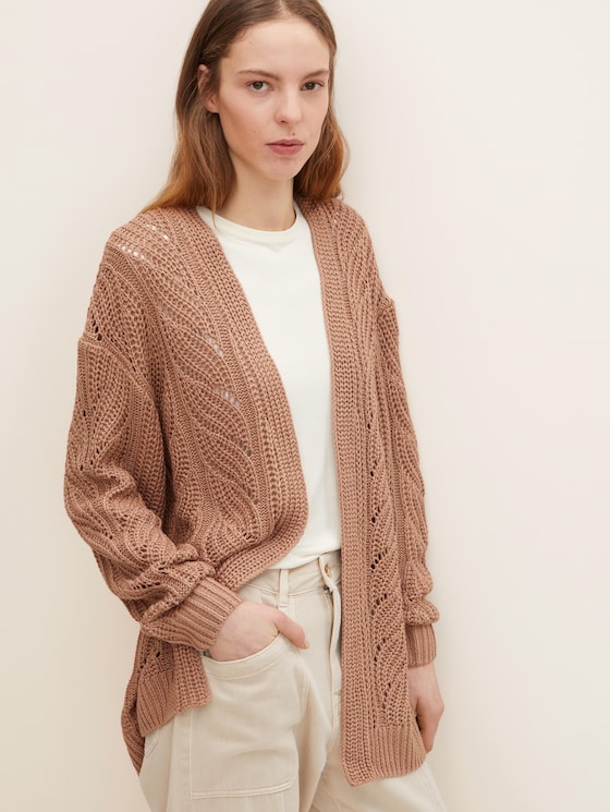 Knitted jacket with plait pattern
