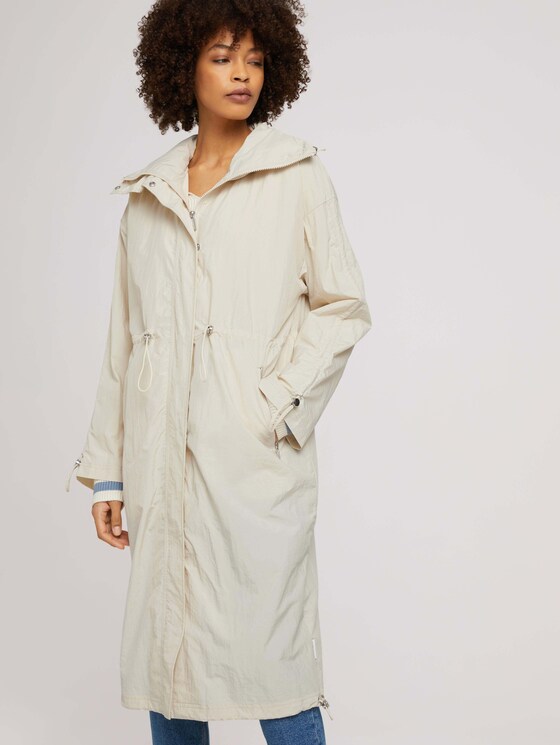 Regular fit parka with long sleeves with a turn-up option