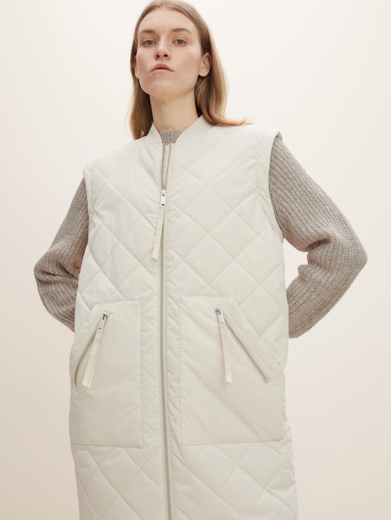 Loose fit quilted jacket with a waffle texture