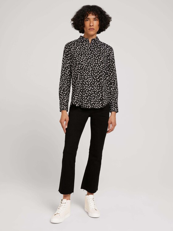 Gemusterte Hemdbluse - Frauen - black leaf design Gemusterte Hemdbluse - Frauen - black leaf design - 3 - TOM TAILOR