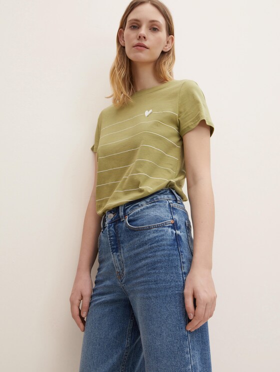 Striped T-shirt with a print