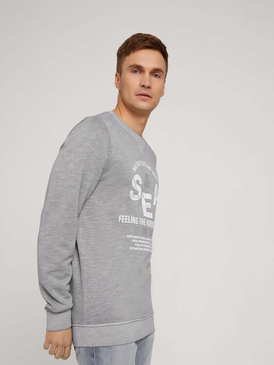 Crew Neck Pullover im Washed Look