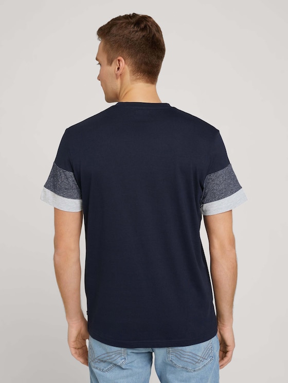 Multi-coloured t-shirt with a striped pattern in a melange look by Tom  Tailor | T-Shirts