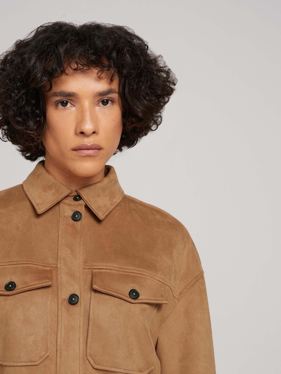 Overshirt in a suede look