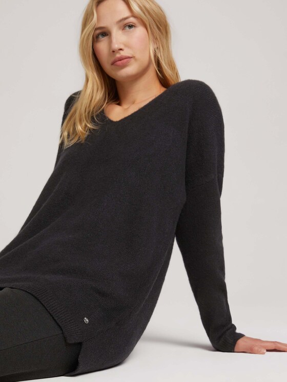Pullover mit V-Ausschnitt - Frauen - deep black Pullover mit V-Ausschnitt - Frauen - deep black - 9 - TOM TAILOR Denim