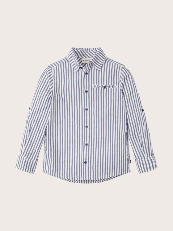 Long-sleeved striped shirt with a turn-up option