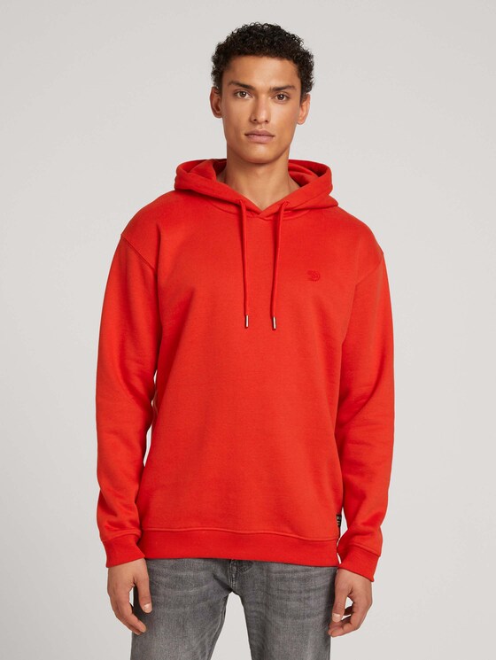 Hoodie mit Bio-Baumwolle - Männer - blood orange Hoodie mit Bio-Baumwolle - Männer - blood orange - 1 - TOM TAILOR Denim